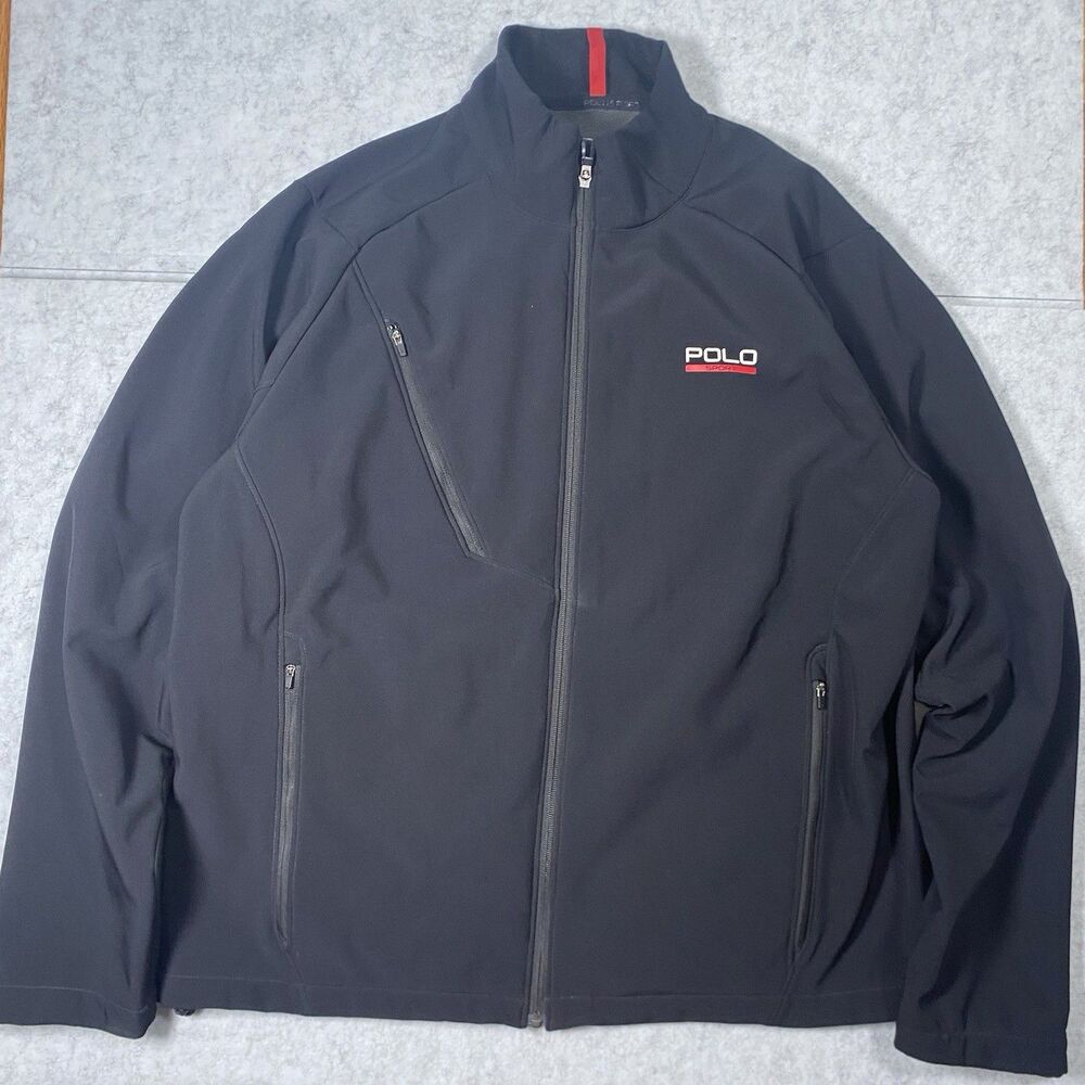 Polo Sport Ralph Lauren Men’s XL Black Performance Full Zip Jacket Water Wind